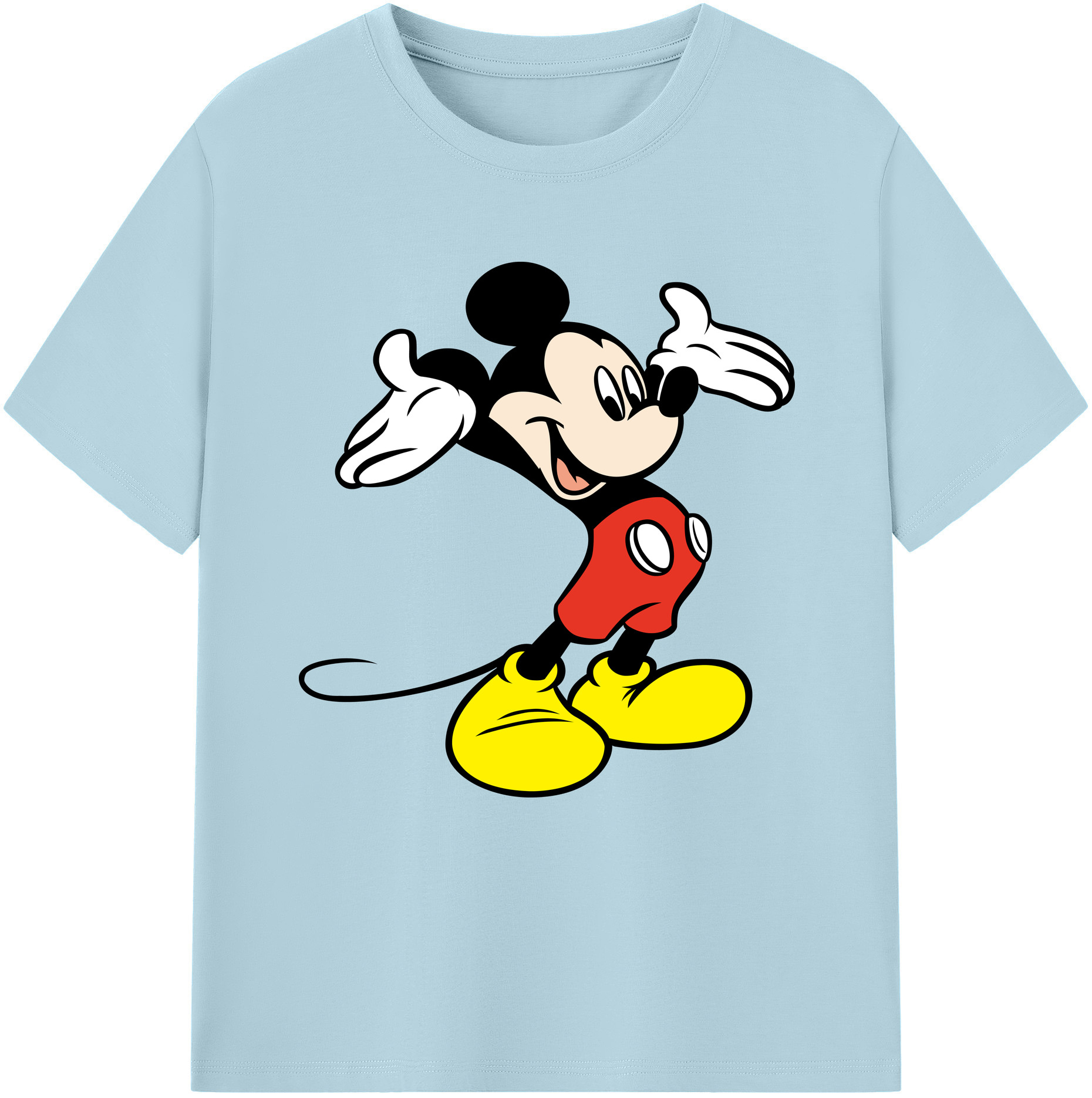 （画像用） ミッキーマウス Mickey Mouse 綿100％半袖Tシャツ（フロントプリント）